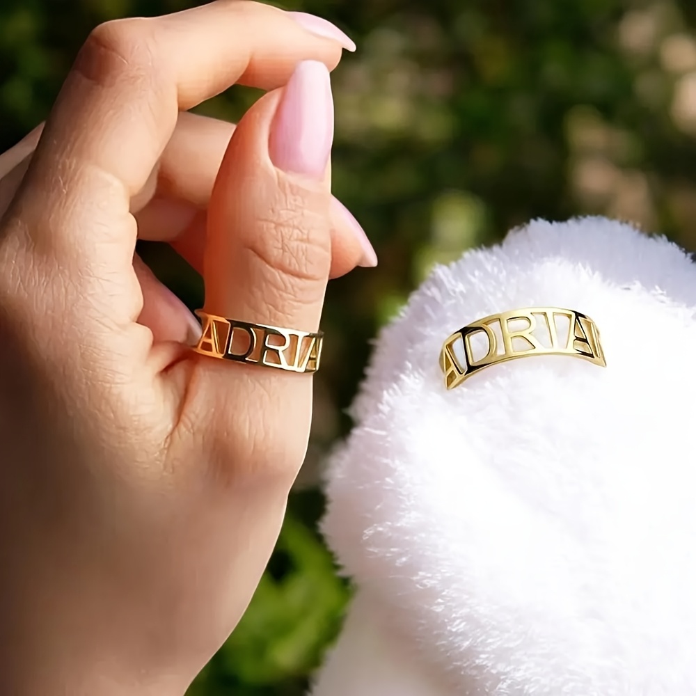 Custom Name-Cutout Ring, Perfect for Engagement